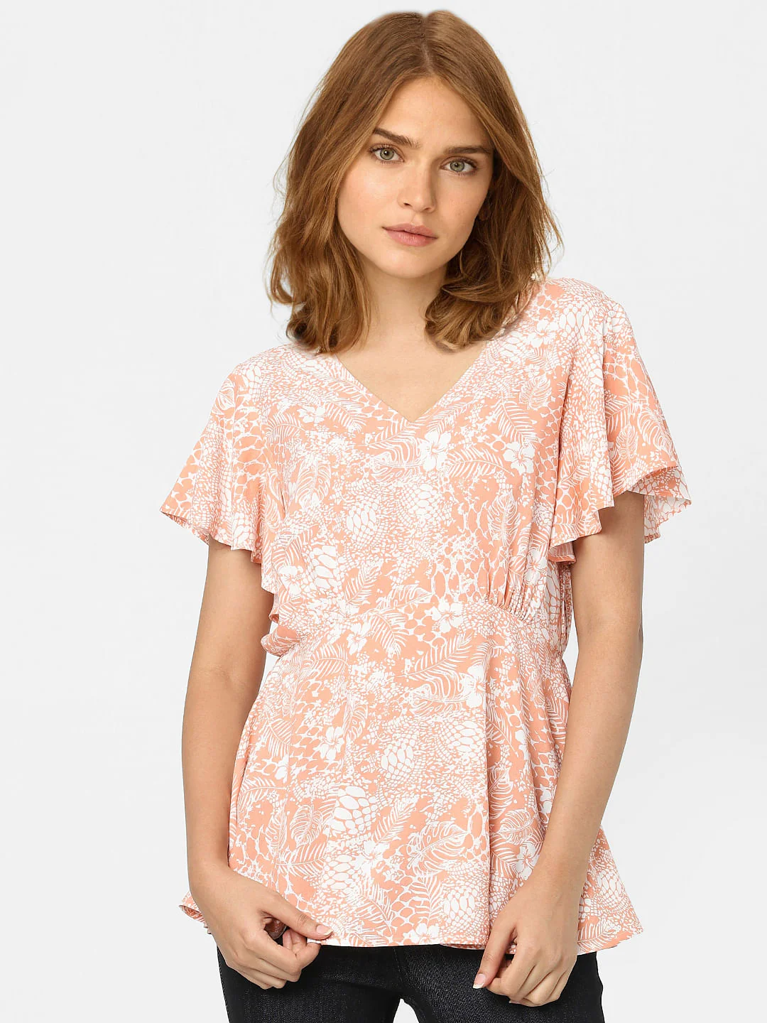 Pink Abstract Print Top