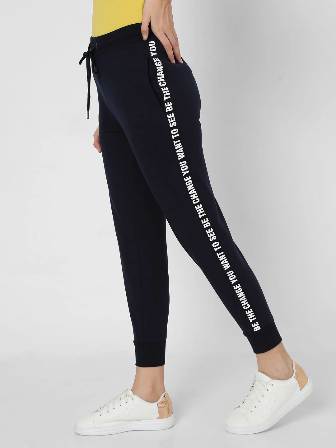 Navy Blue Tape Detail Lounge Joggers - Image 3