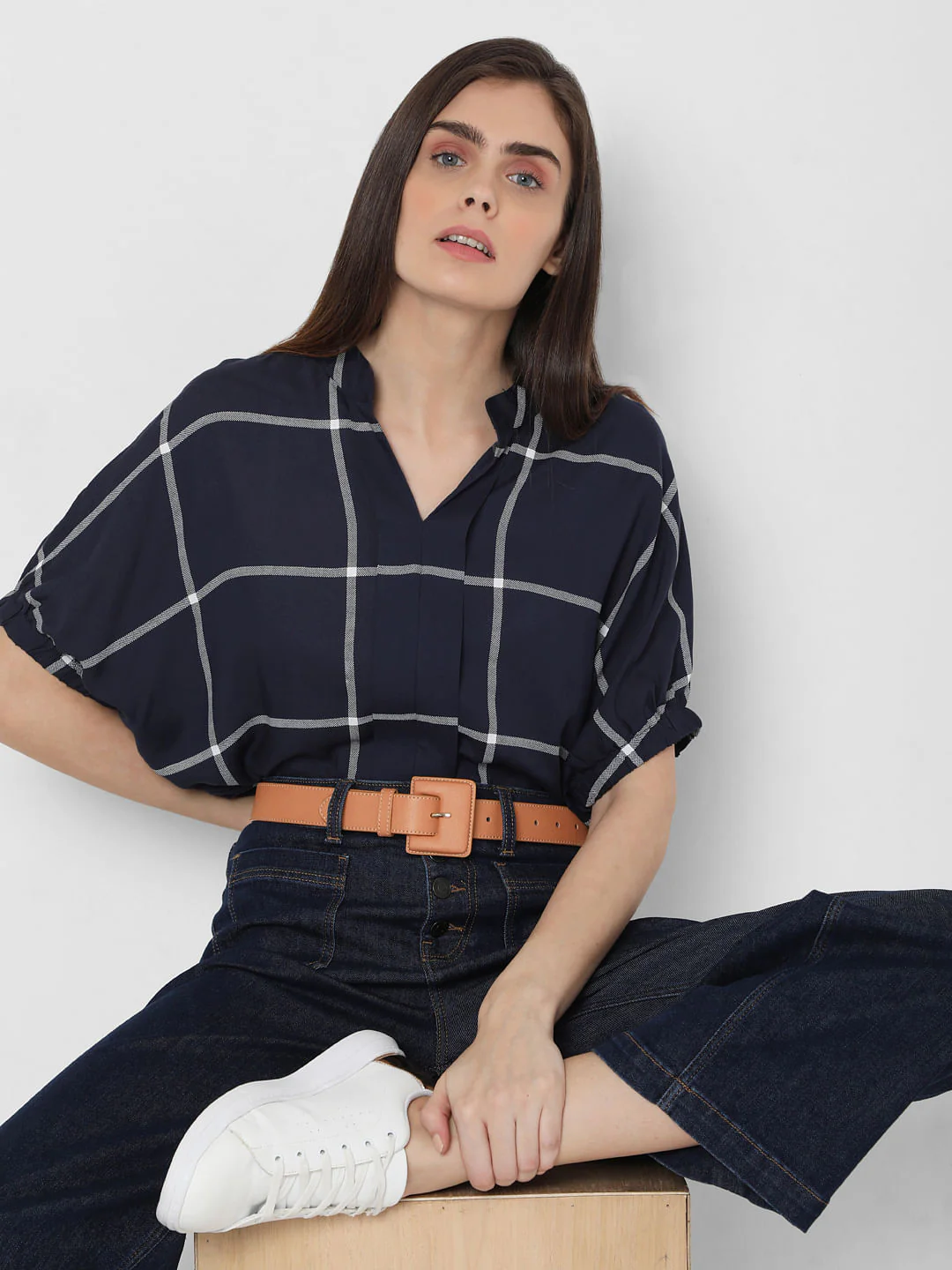 Blue Check Top