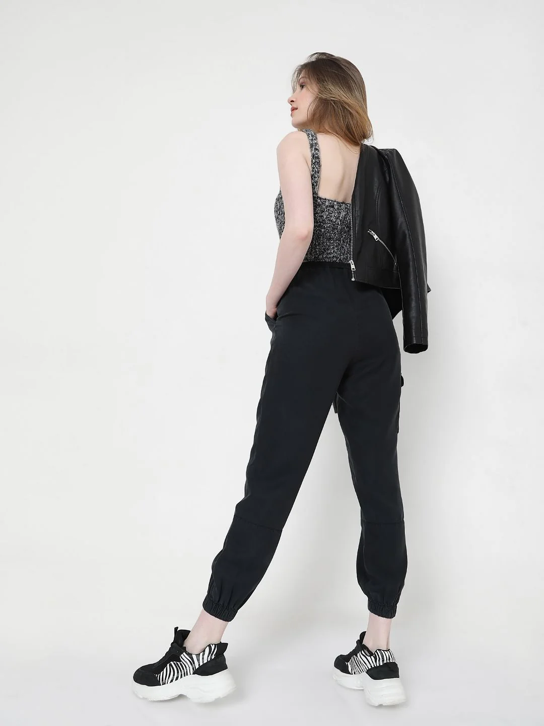 Blue Mid Rise Pants