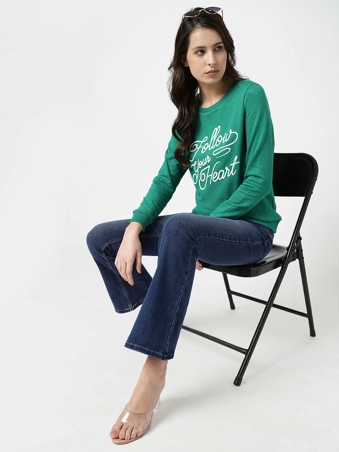 I.Scenery By Vero Moda Blue Mid Rise Bootcut Jeans