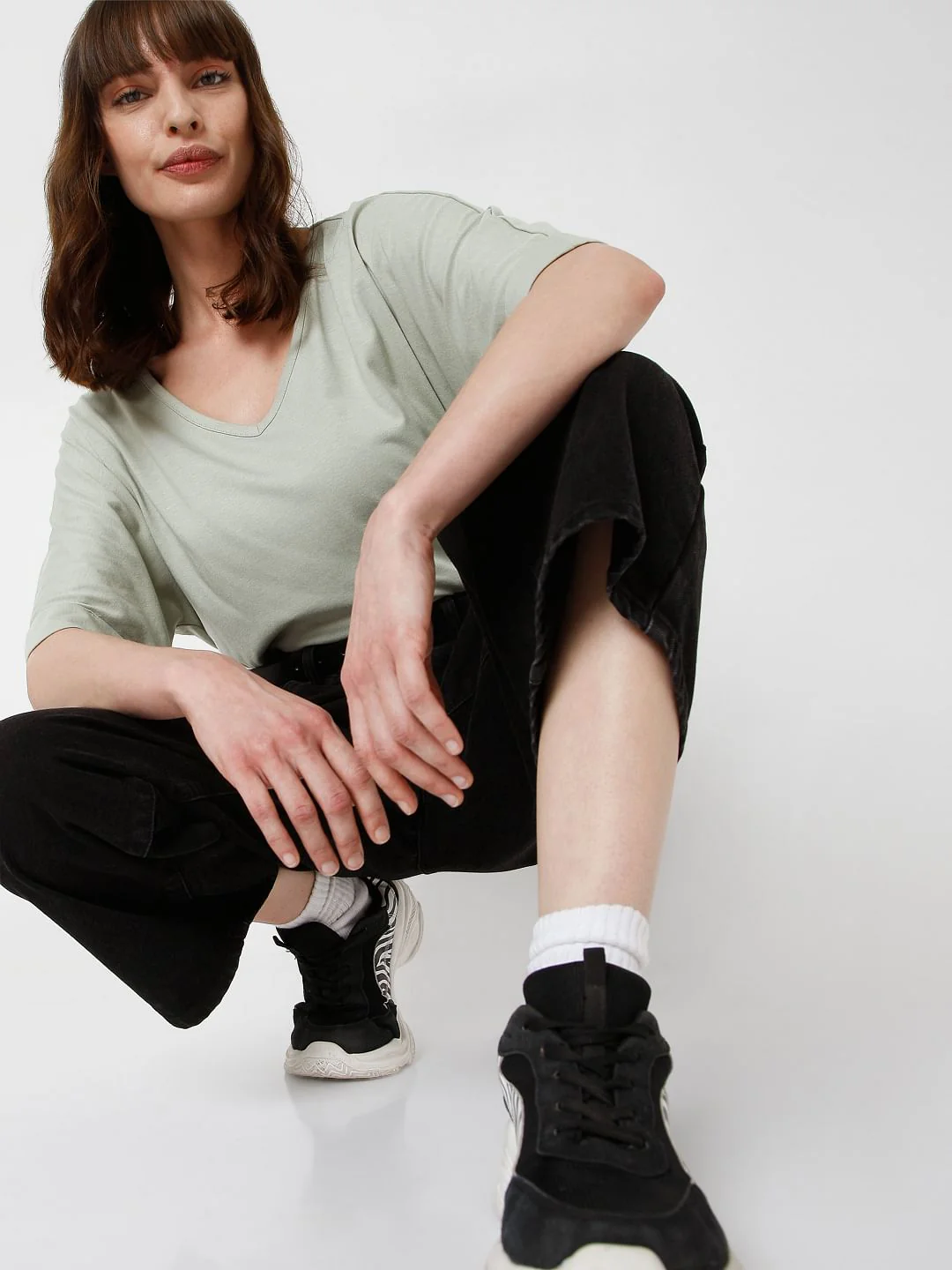 Green V Neck T-Shirt