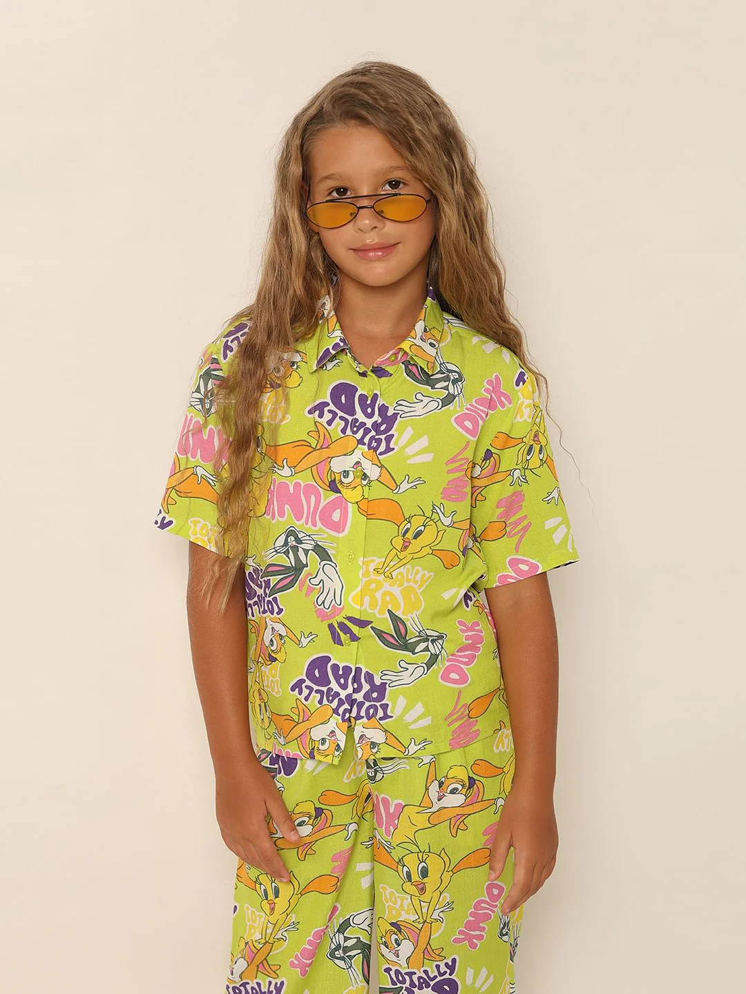 Looney Tunes Green Printed Co-Ord Set Shirt