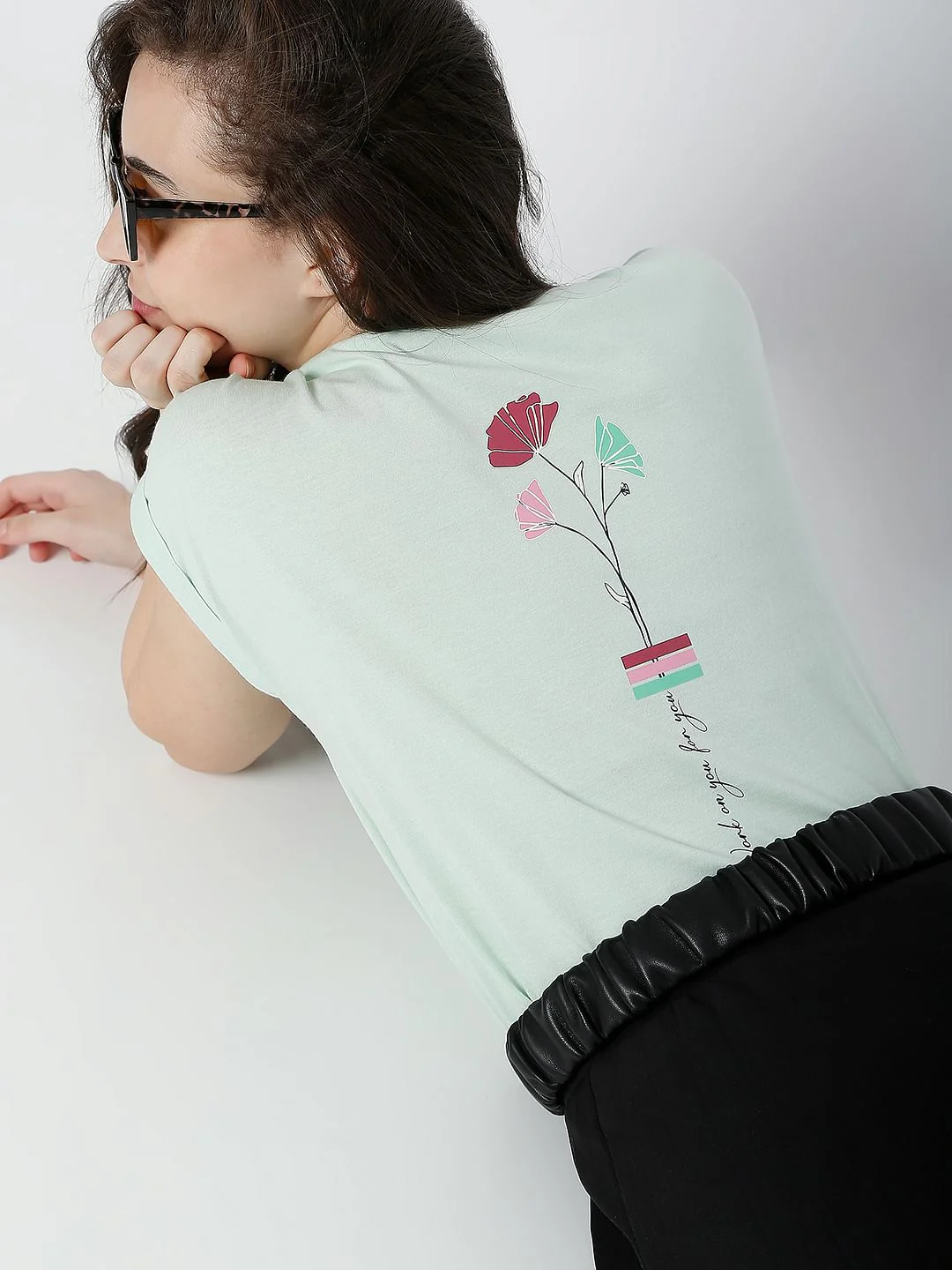 Green Floral Print T-Shirt
