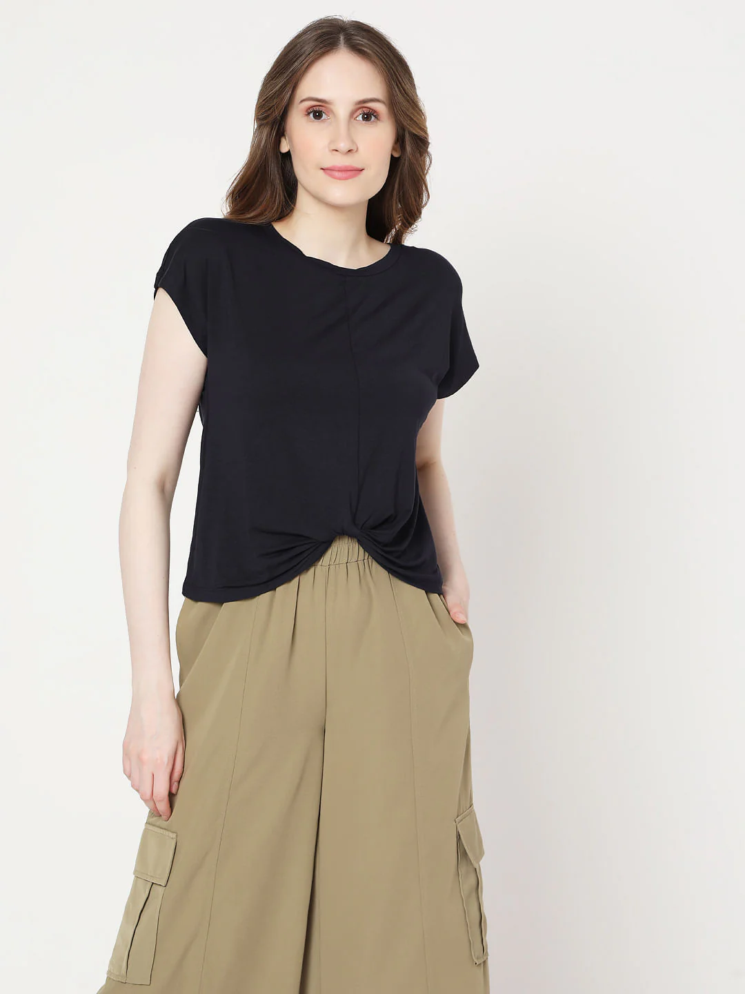 Blue Front Twist Lounge T-Shirt