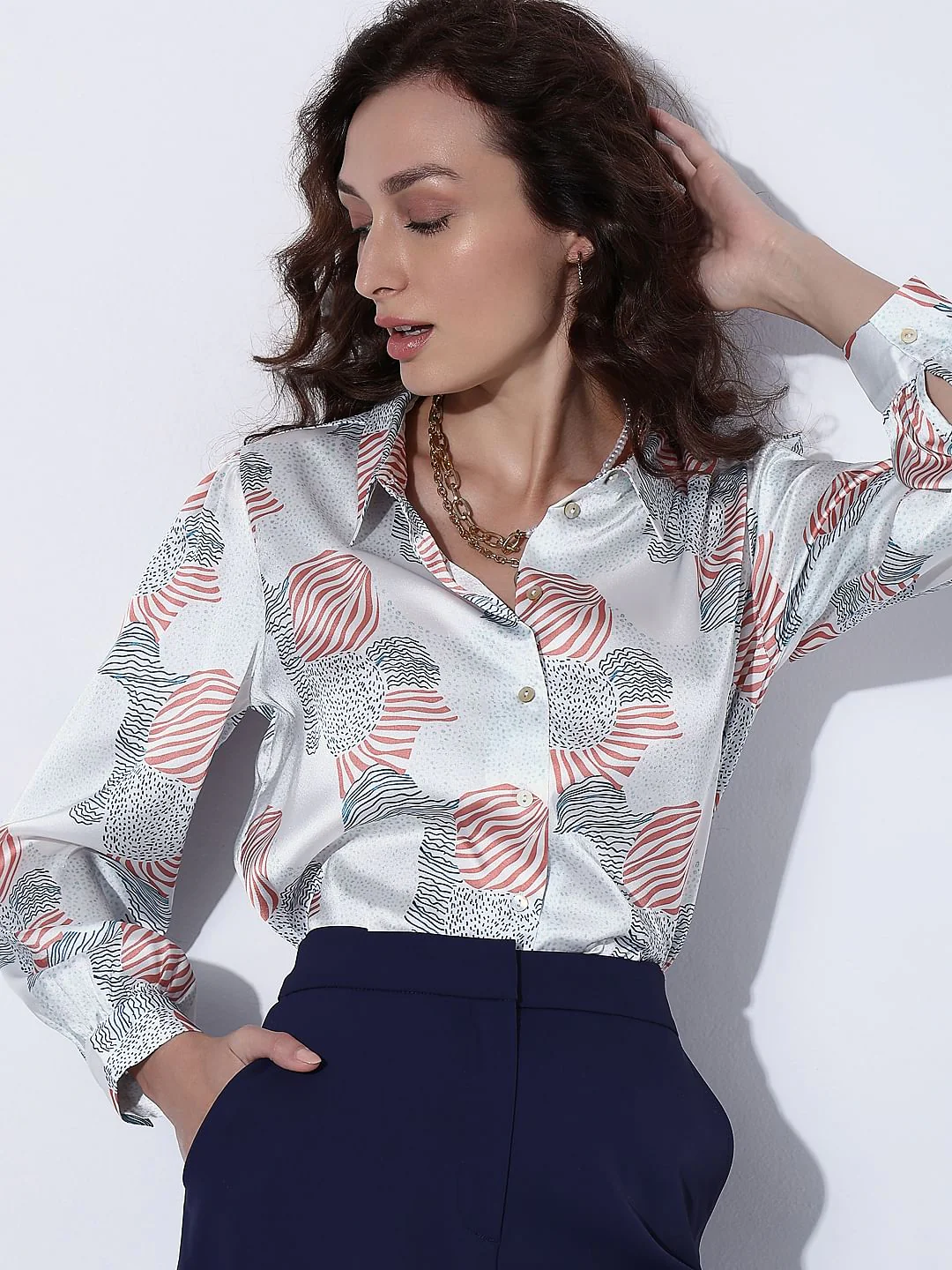 White Printed Shirt