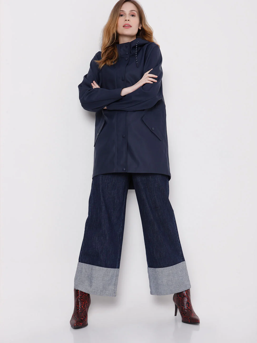 Blue Hooded Winter Jacket