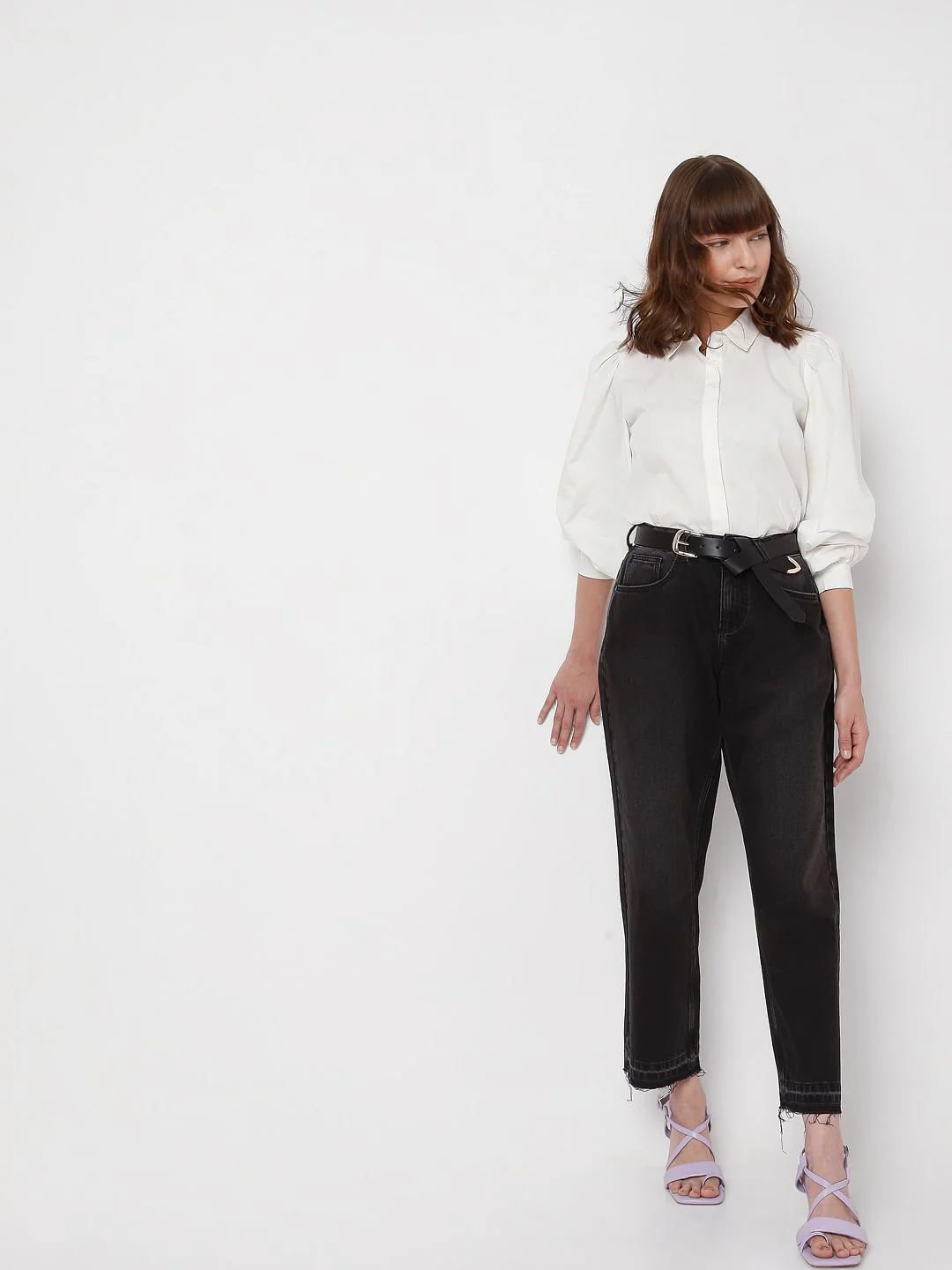 Black High Waist Jade Straight Fit Jeans