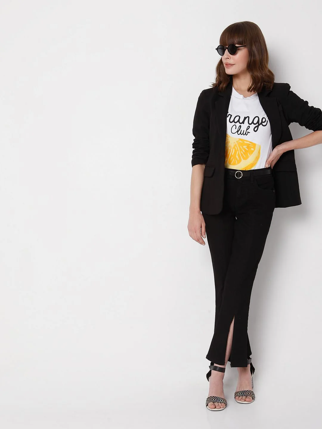 Black High Rise Petra Bootcut Slit Jeans