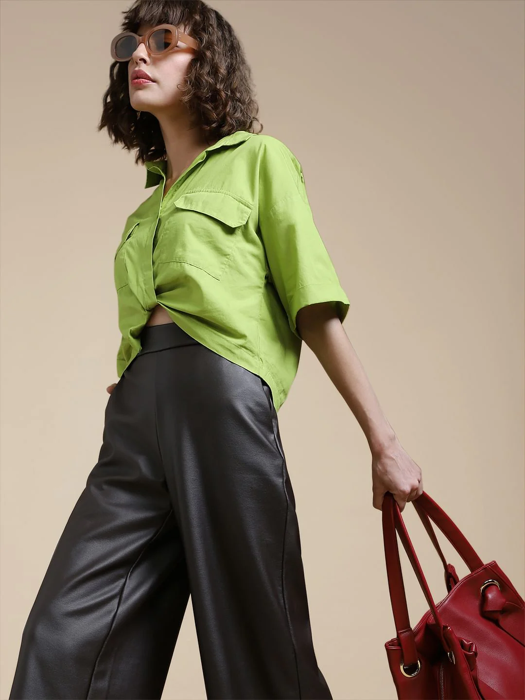 Green Cropped Shirt