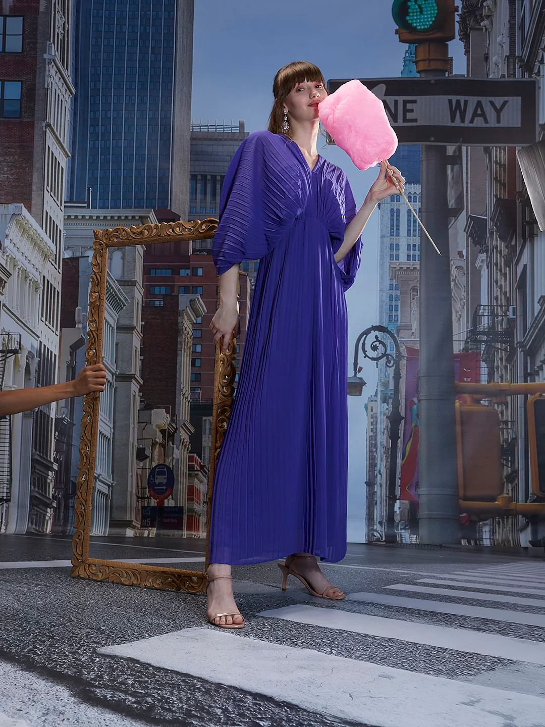 Marquee Purple Pleated Maxi Dress