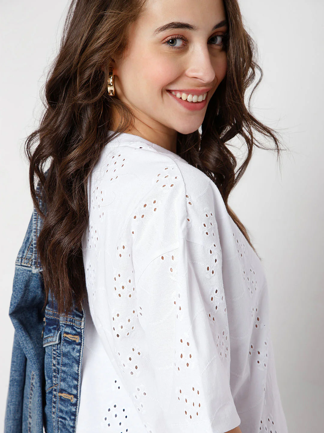 White Schiffli T-Shirt