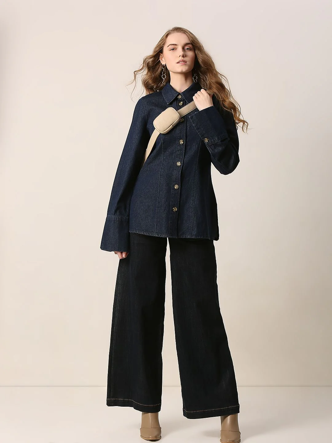 Dark Blue Denim Shacket