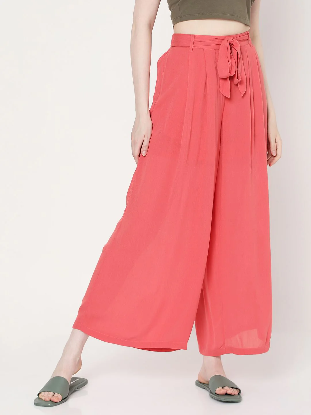 Pink Tie Up Pants