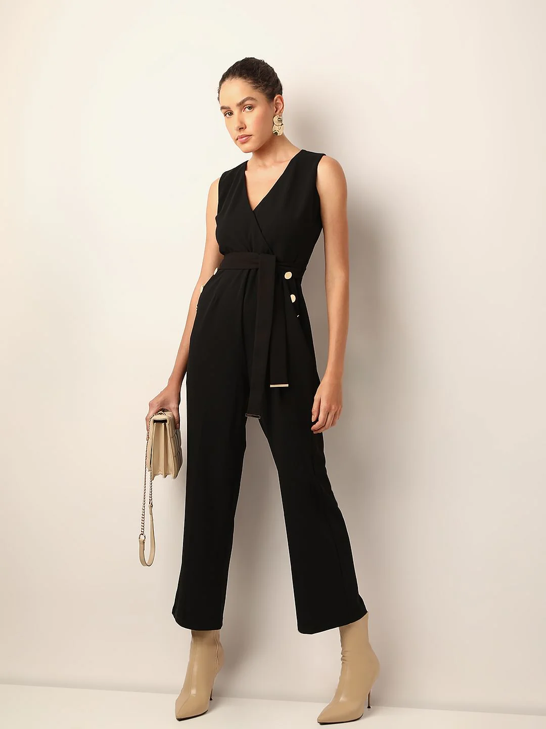 Black V-Neck Jumpsuit