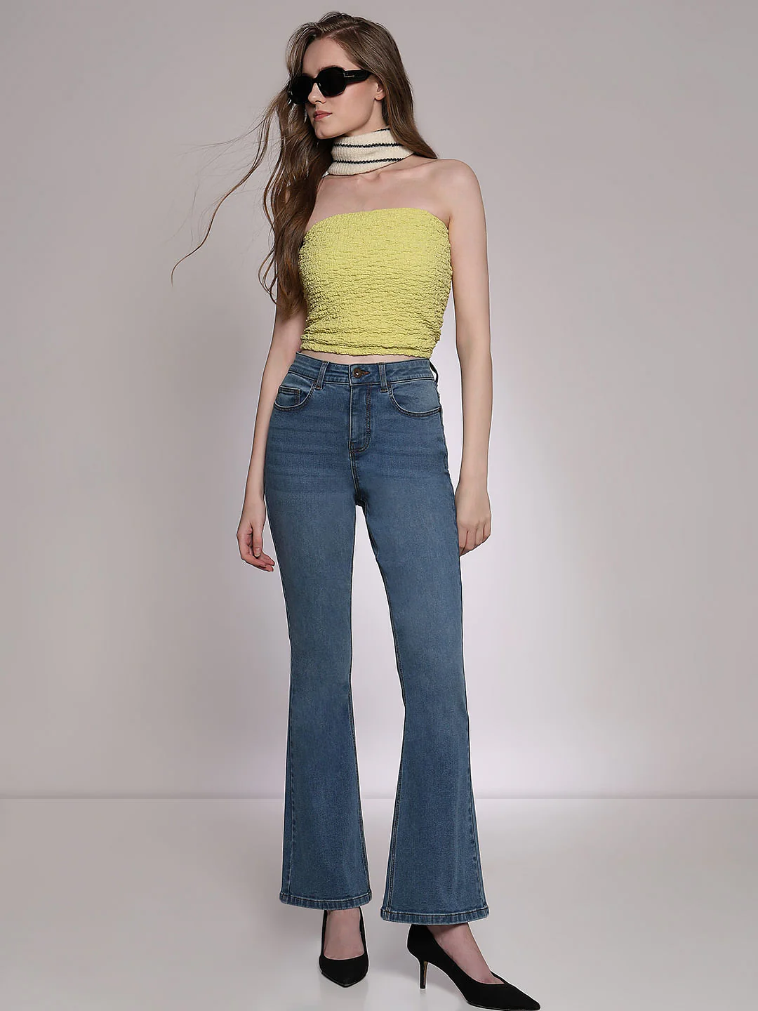 Light Blue High Rise Bootcut Jeans