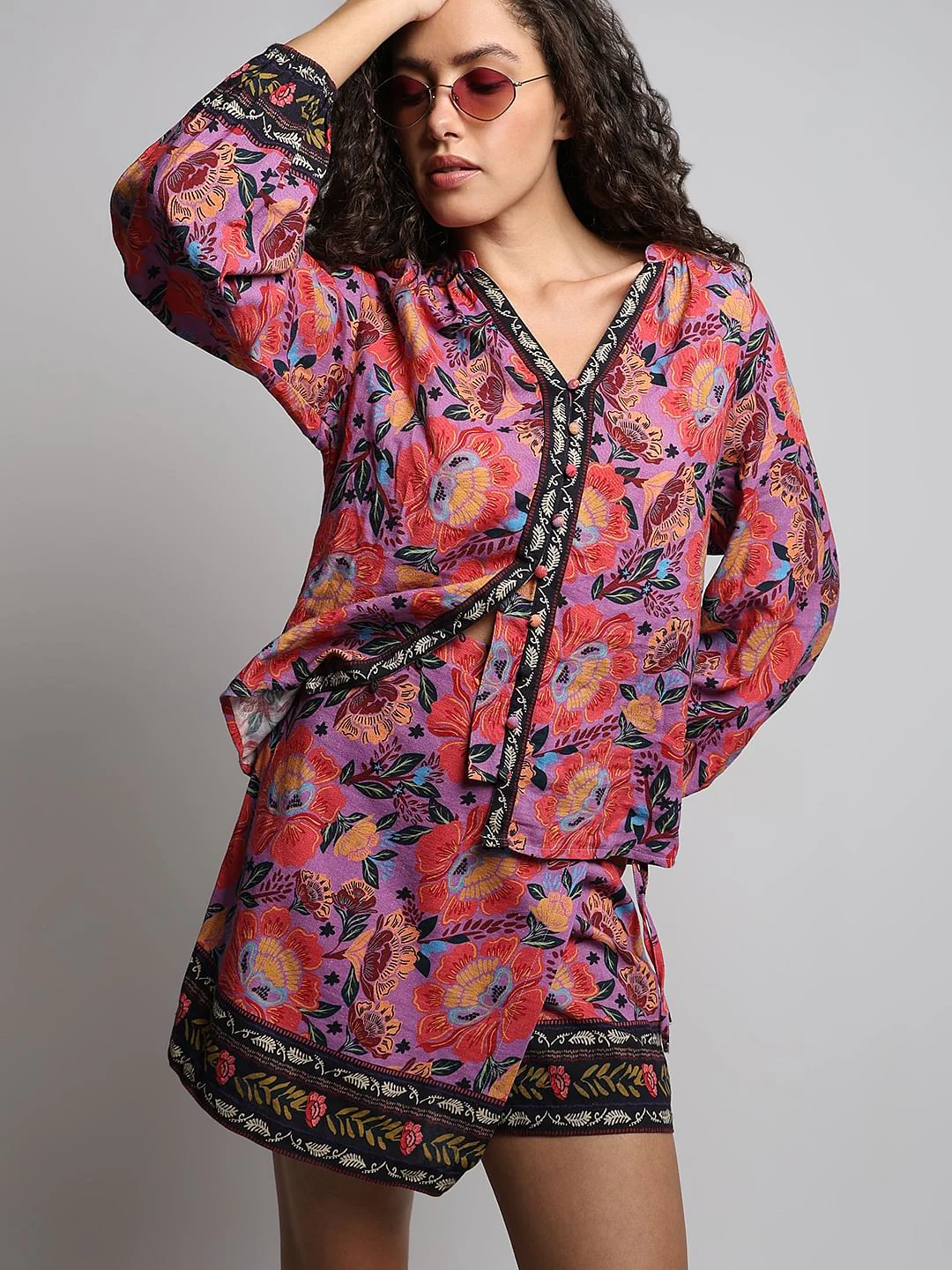 Multi-Colour Printed Co-Ord Set Shirt