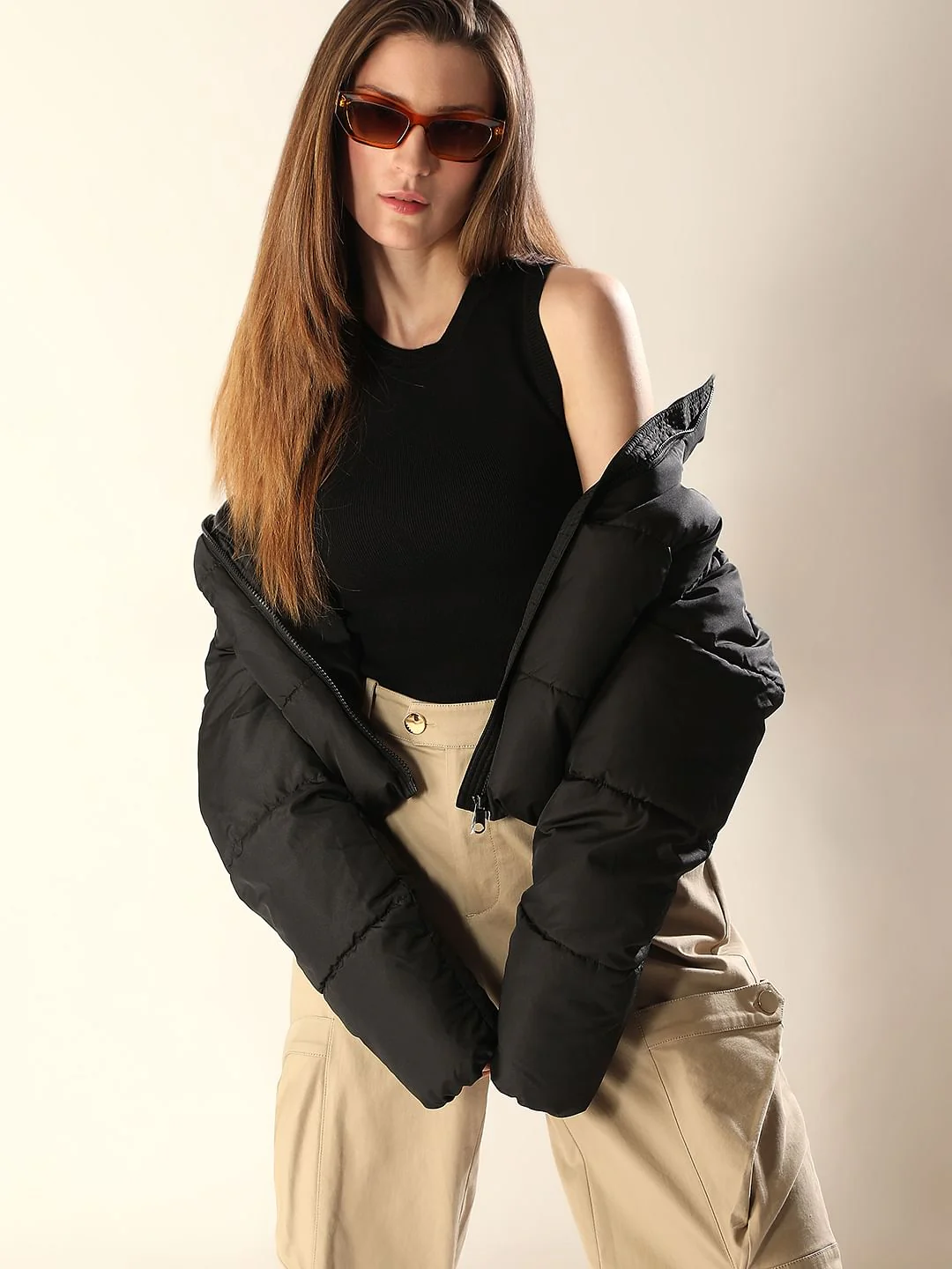 Black Ribbed Sleeveless Top