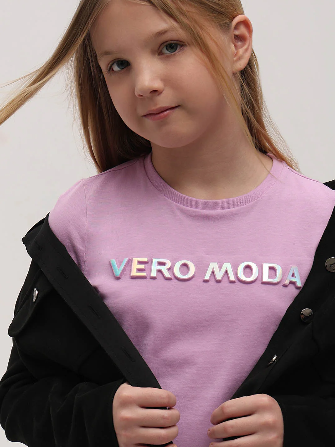 GIRLS Purple Logo Print t-shirt