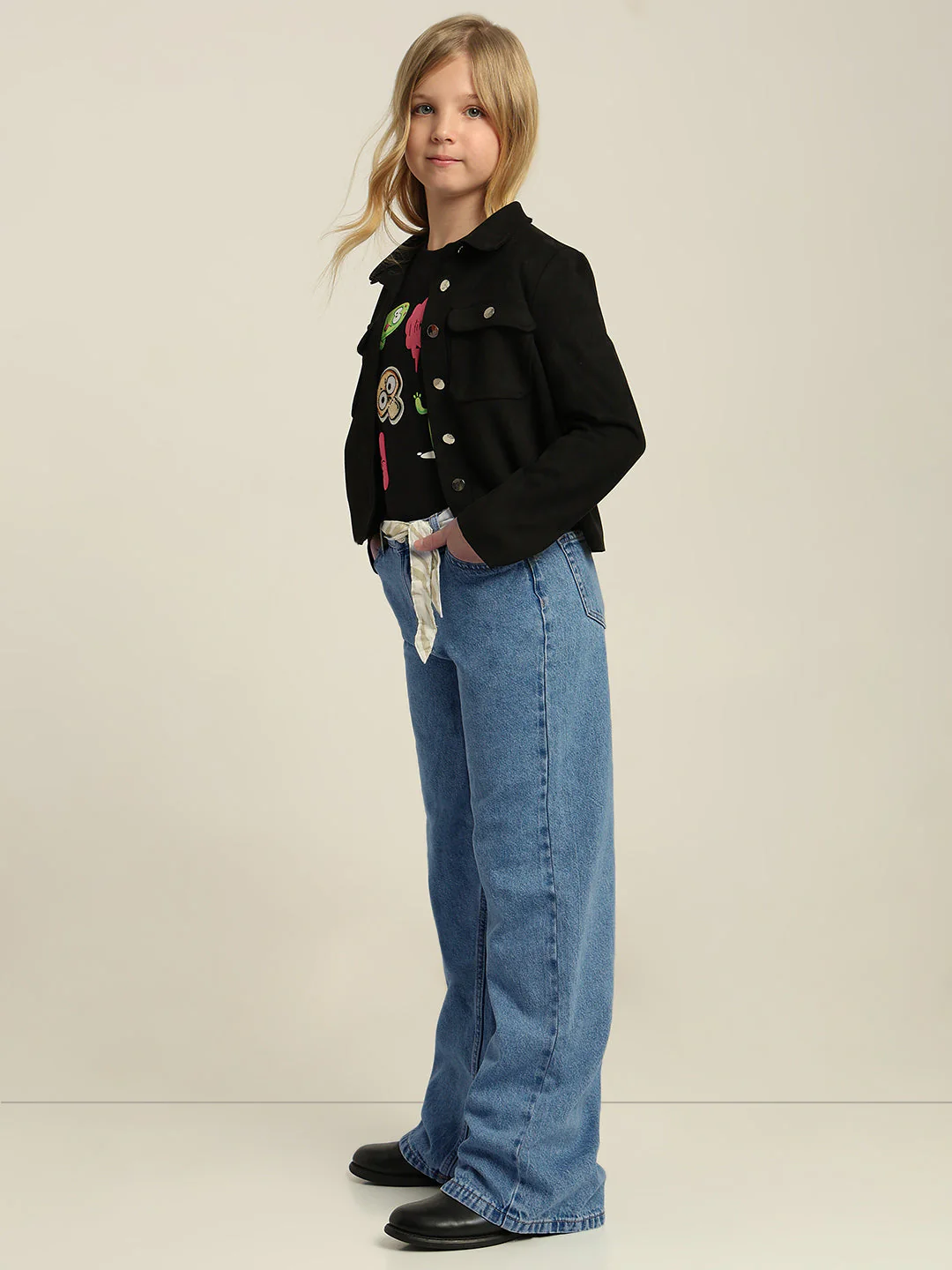 GIRLS Blue Wide Leg Jeans