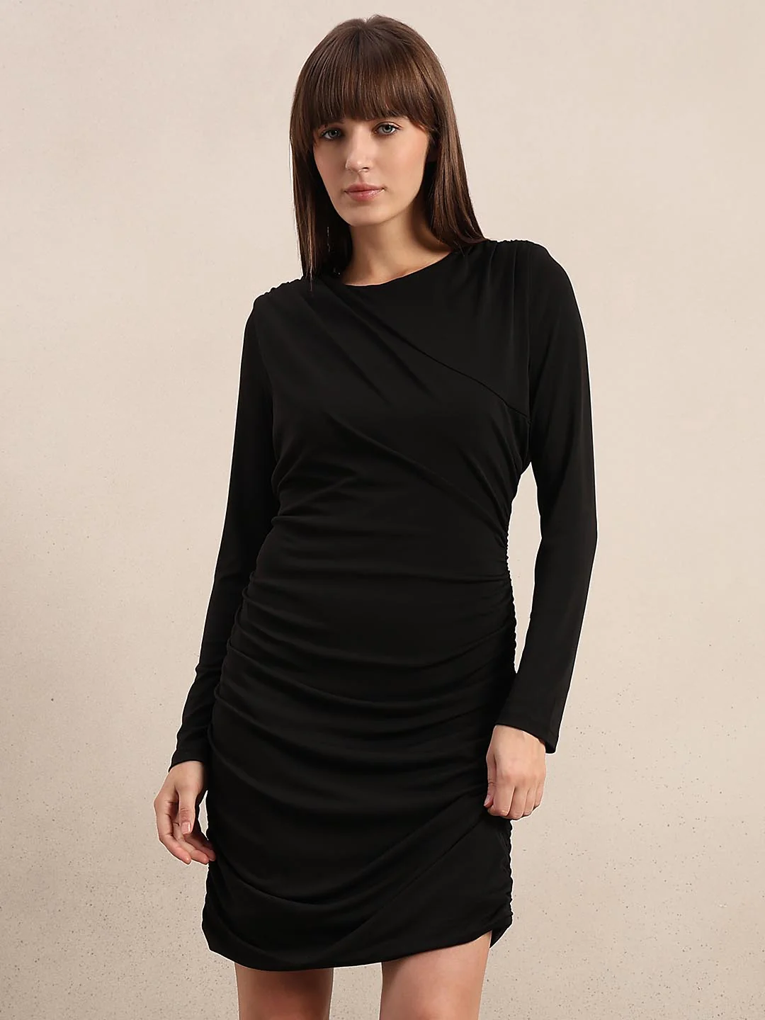 Black Full Sleeves Bodycon Dress - Image 2