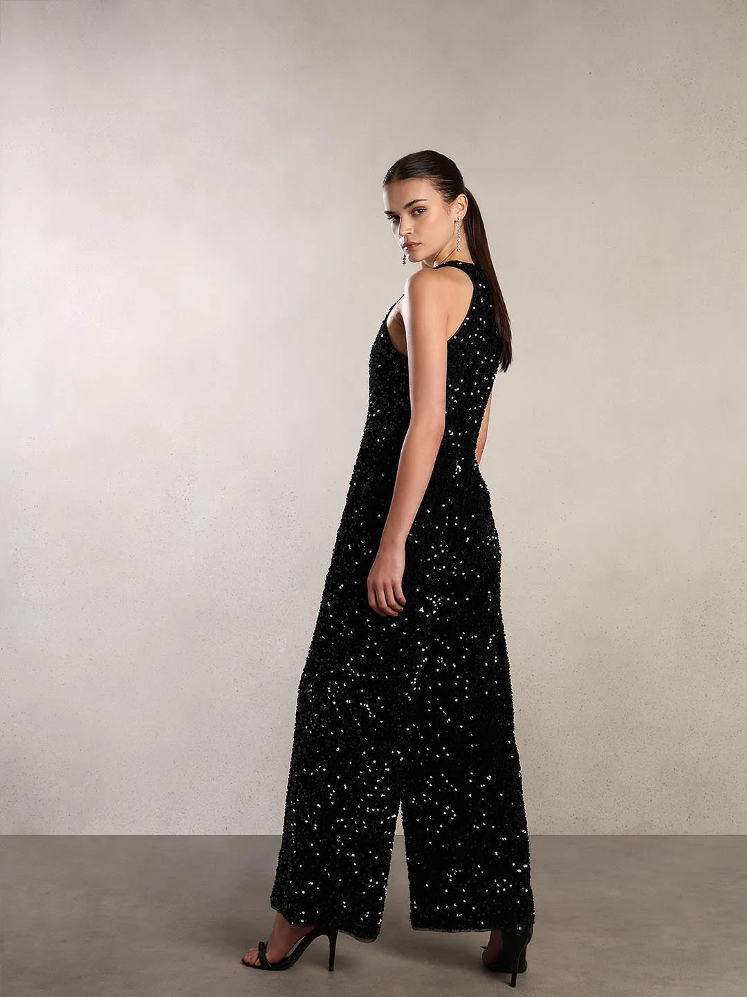Black Emebellished Jumpsuit