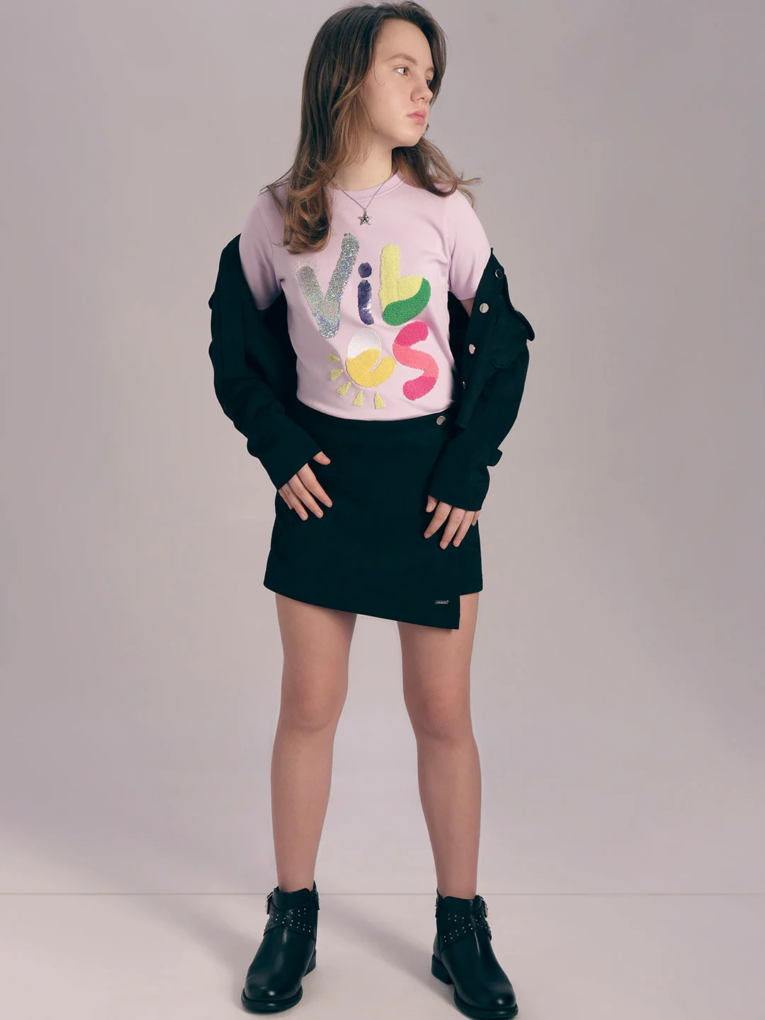 Girls Orchid Printed T-shirt