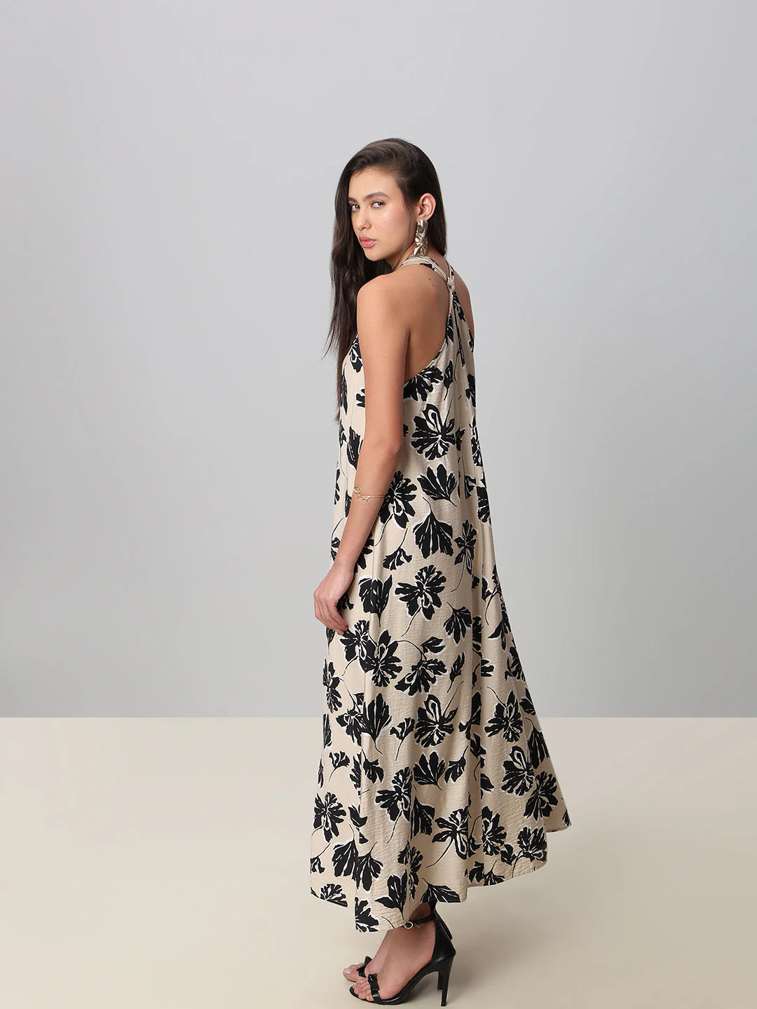 Floral Print Halter Neck Dress