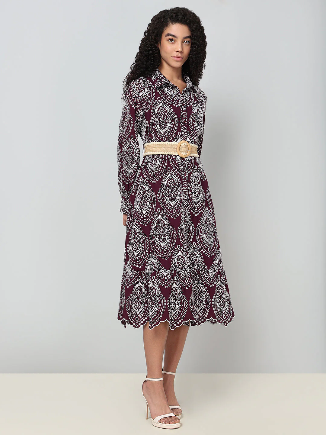 Embroidered Cotton Shirt Dress - Image 2