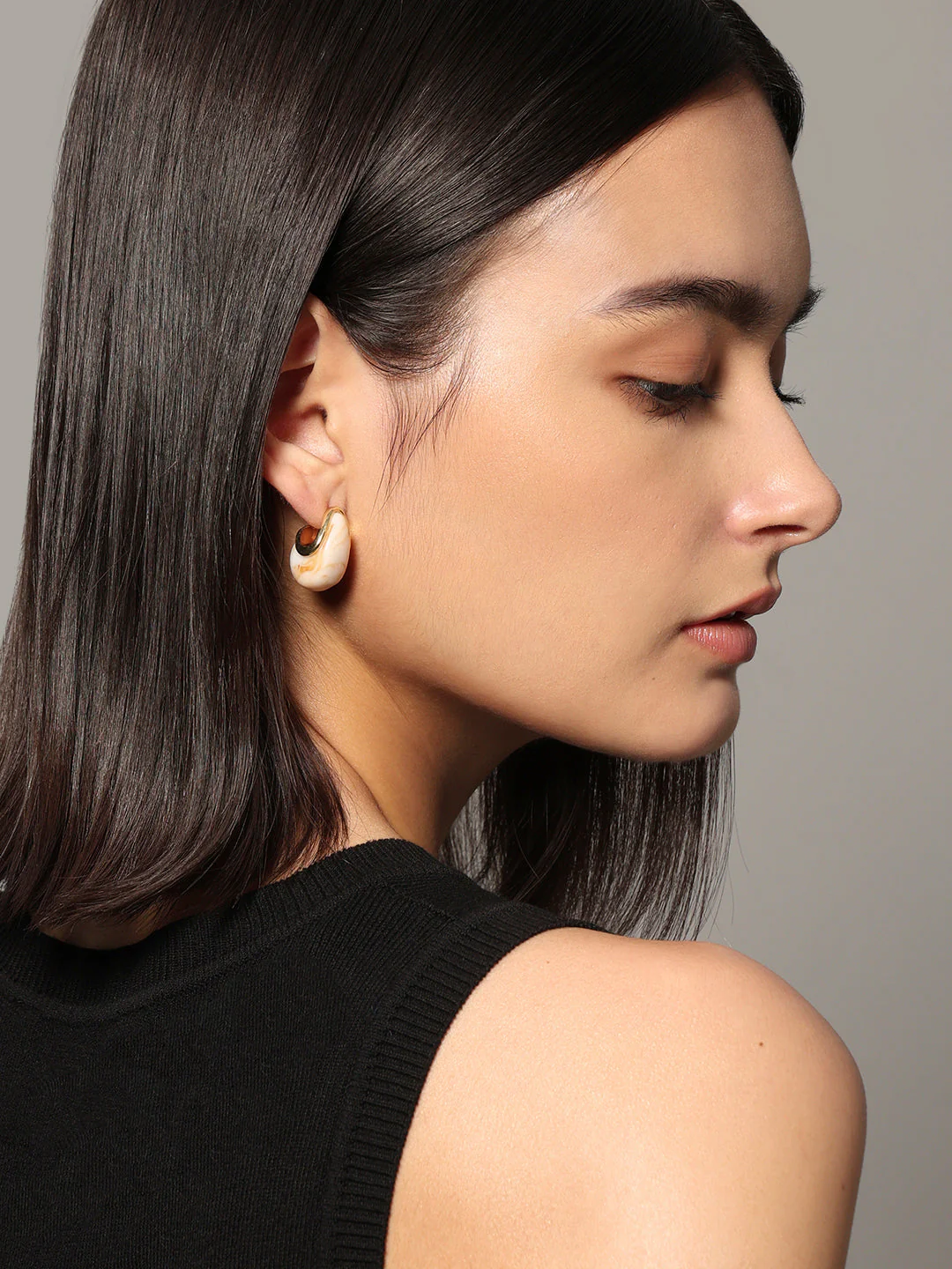 Golden Marble Stoned Studs